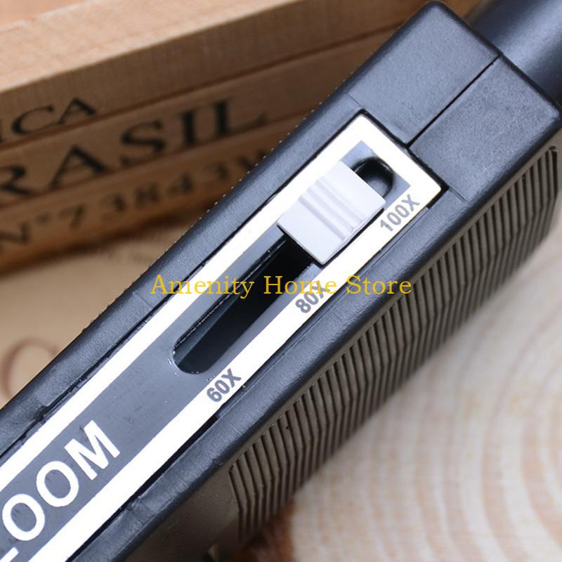 

F26C Magnifier with LED Light & Stand Base 60x-100x Zoom Pocket Microscope for Adults Teens Students Mini Glass China Mainland