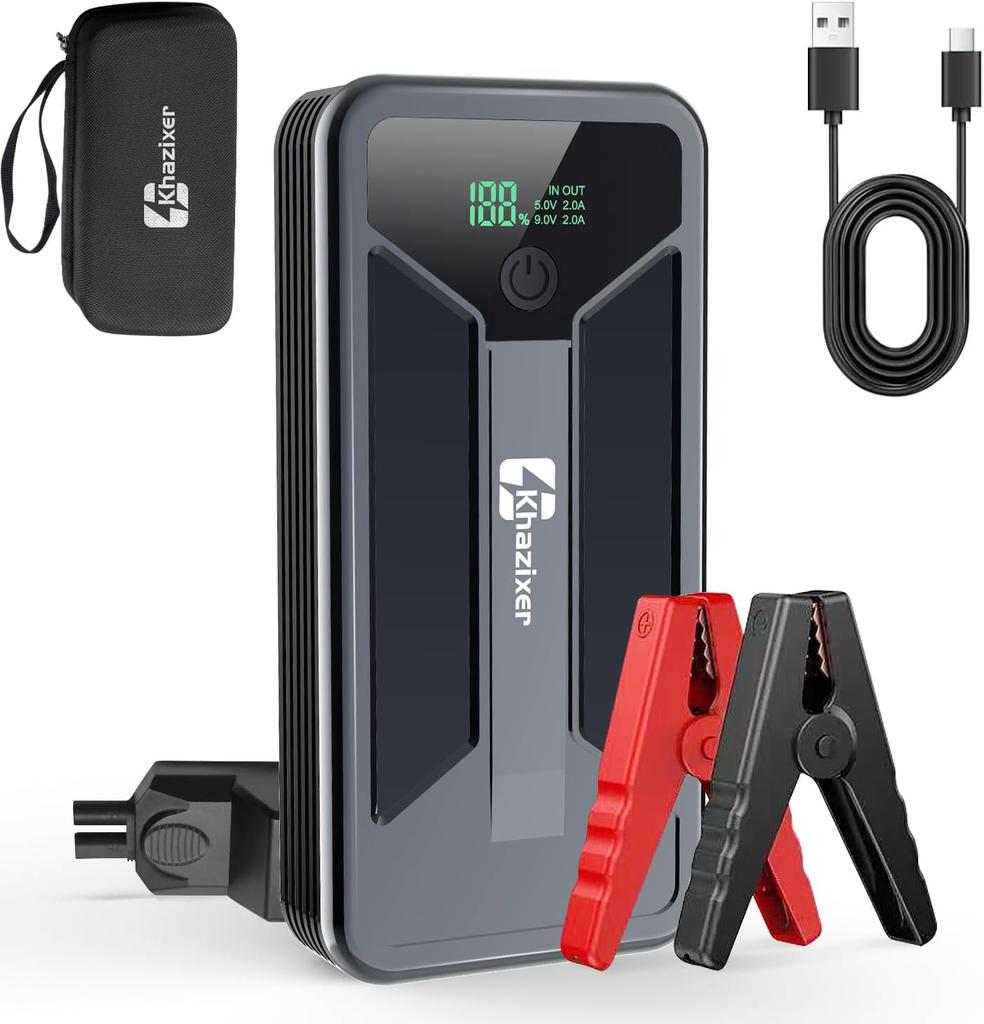 ET02 3000A Peak 12V Lithium Jump Starter for 9.0L Gas & 7.0L Engines with Cable