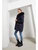 Warm Fluffy Winter Jacket Medium Long Hooded Collar Parker Coat Cotton Zipper Coat
