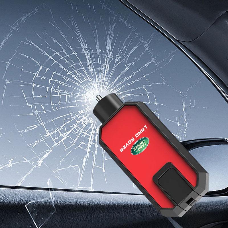 GR Gazoo Racing Car Window Breaker Hammer Seatbelt Cutter with Keychain for Land Rover Range Rover Velar Velar Freelander 3 SVR L320 L330 Defender