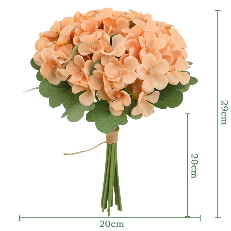 12PC/Bundle Silk Hydrangea Flowers Bridal hand Bouquet Retro Table Vase Flower Decor for Wedding Decora Room Balcony DIY Bouquet