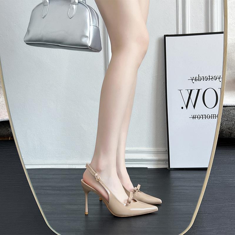 Fashion 2025 New Women's Pointed Toe High Heels Slip-On Slingback Patent Leather Pumps for Work & Casual Comfortable Office Shoes