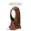 Korean Wool Knitted Balaclava Cap Women Striped Tie-dye Knit Hat Ear Neck Protect One-Piece Scarf Hat Women's Head Hood Bonnet