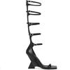 Women's Roman High-Heeled Sandals with Chunky Heel, Thin Straps, Open Toe & Back Zipper