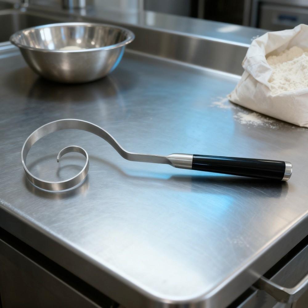 Anti-stick Stainless Steel Dough Whisk Rust-proof Dough Blending Tool Sourdough Bread Baking