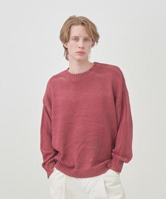 GRAPH PLATFORM Garments Dyed Knit Wine