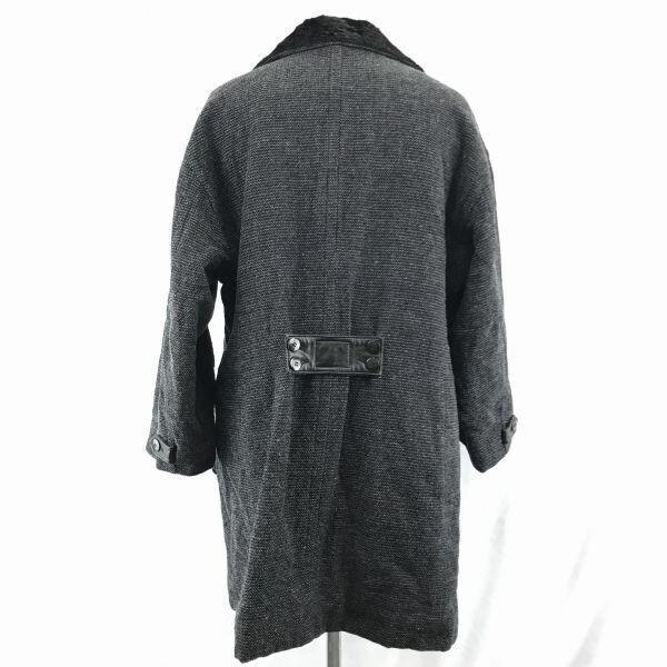 Made in Japan LAUTREAMONT Big Collar Wool Double Coat F Men Black(USED)