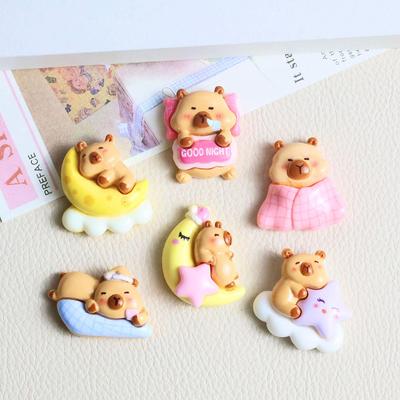 Cartoon Wasserschwein Resin DIY Zubehör: Handyhülle, Haarnadel, Stirnband & Schmuckmaterial