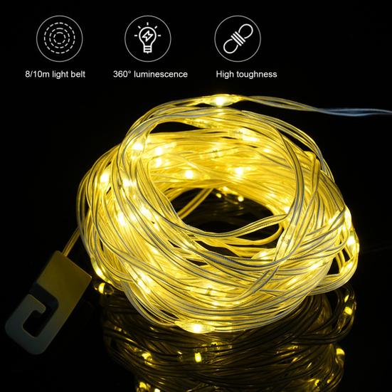 8/10M Camping Fairy Light IP44 Waterproof High Brightness LED Magnetic USB Rechargeable Portable Outdoor Tent Decoration Ambient Lamp Strip