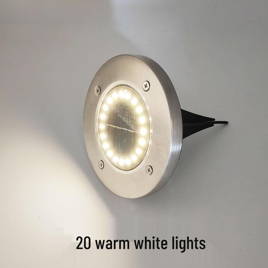 16-LED & 12-LED Stainless Steel Solar In-Ground Lights