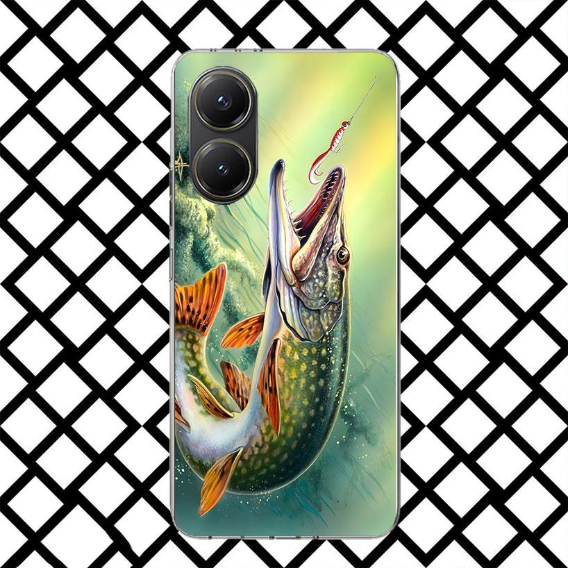 Carp Fish Fishing Rod Hook Phone Case for Xiaomi Poco F7 Ultra X7 X6 X5 Pro X4 Gt M8 M7 Redmi 15 15C 13 13C 12 12C Soft Cover Fu