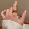 Light Luxury Brushed Zirconia Women's Open Ring - Retro Court Style Fashion
