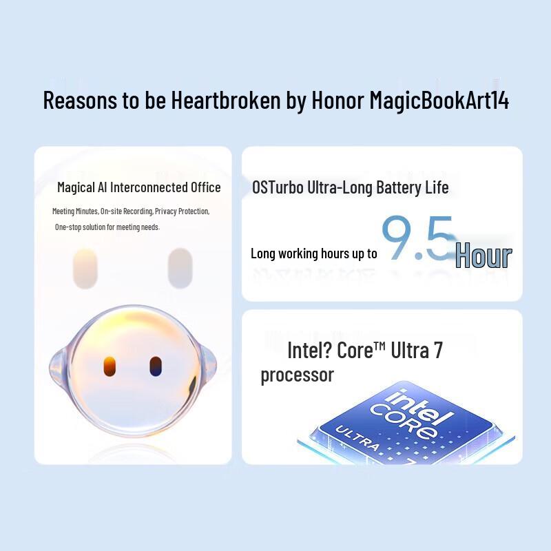 Honor MagicBook Art 14 AI Laptop Core Ultra 7 32GB 1TB 3.1K OLED Sunrise Impression (CN Version)