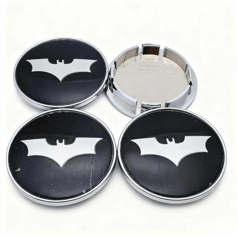 4pcs BAT Logo Emblem Badge Car Wheel Center Caps 65MM (56MM ID) Wheels Hub Cap Rim Hubcaps Cover Replace Car Styling Accessories