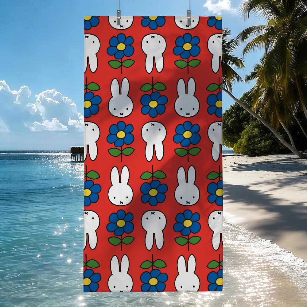 Cartoon M-Miffy Towel Quick Drying Beach Towels Are Suitable For Swimming Pools Camping Yoga And The Gym