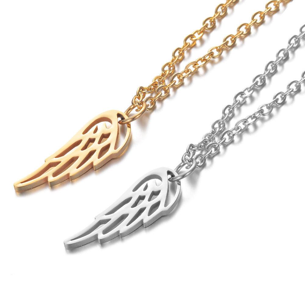Dooyio Stainless Steel Angel Wings Pendant Female Fashion Jewelry Free Flying Necklace Clavicle Chains Party Gifts