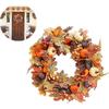 Artificial Fall Wreath With Pumpkin Bell And Berries For Halloween