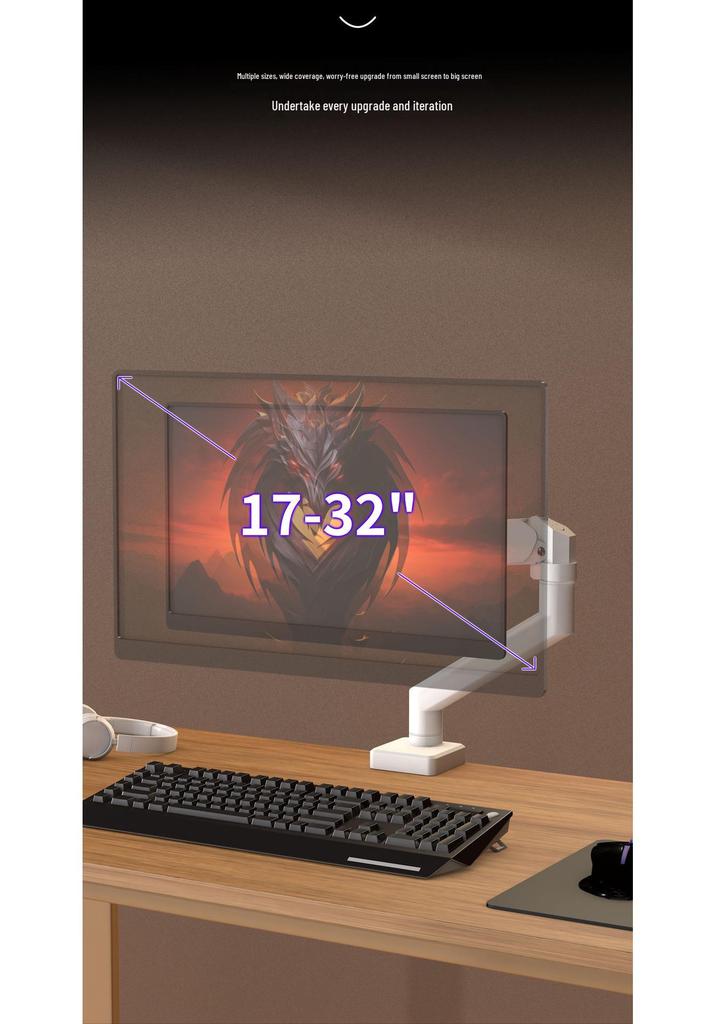 360° Adjustable No-Drill Monitor Stand with Heightening Table Clamp