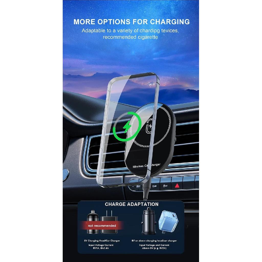 Upgradsed 30W Magnetic Car Wireless Chargers Air Vent Phone Holder for iPhone15 14 13 12 Pro Max Mini Car Fast Charging Station
