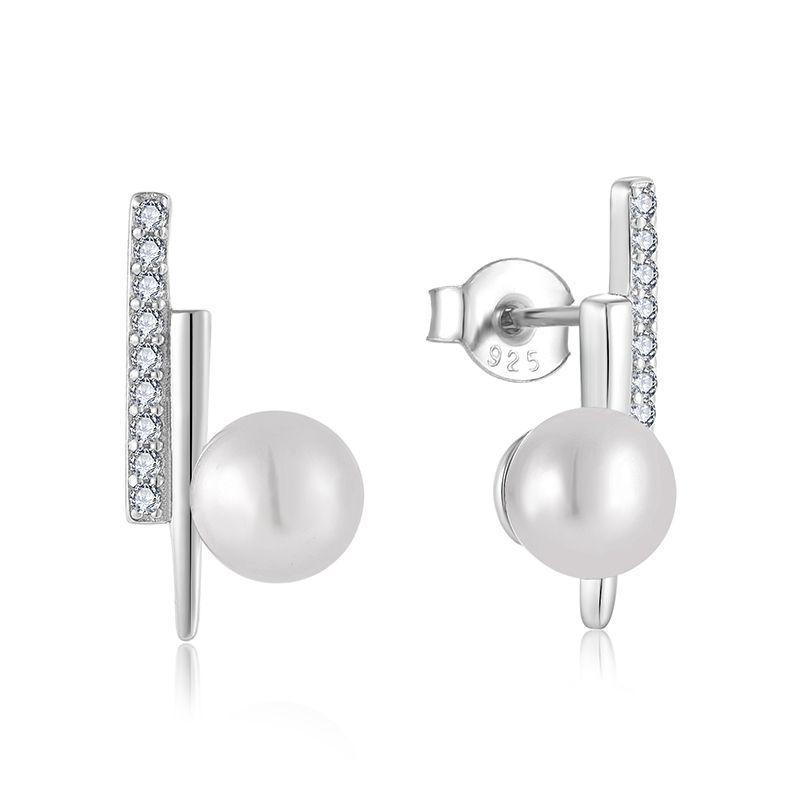 S925 Sterling Silver Women s Earrings with Freshwater Pearl and Niche Design. 925 Silver