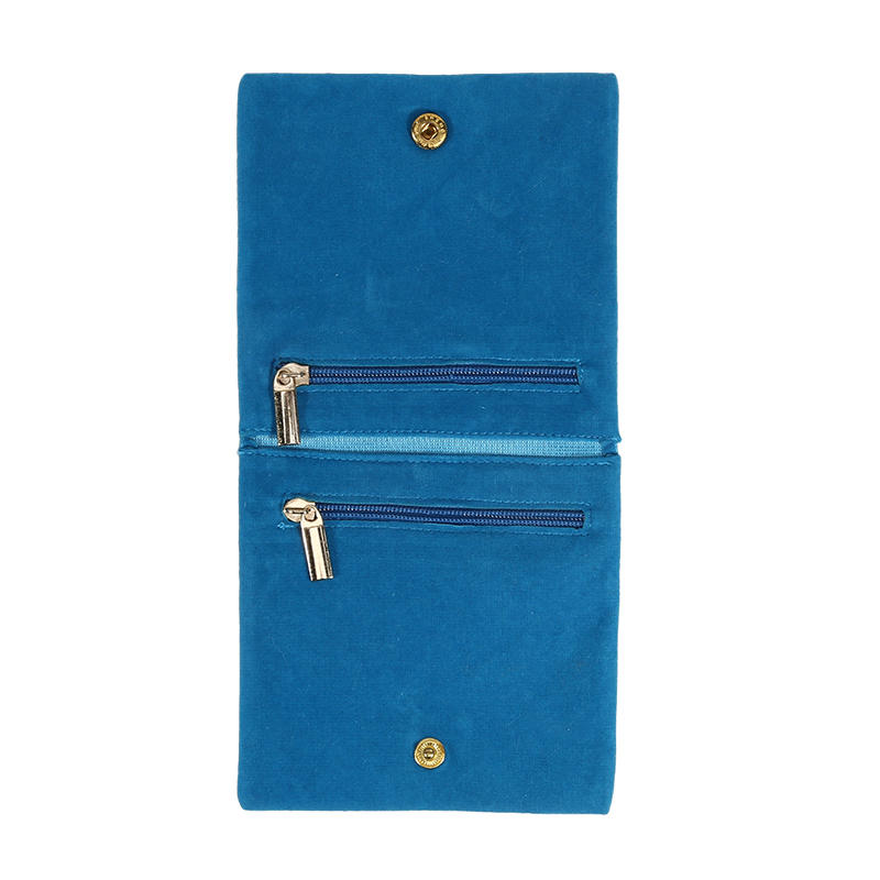 Pochette à Bijoux en Velours Fermeture à Bouton Pression Sac de Rangement pour Bracelets Colliers Boucles d'Oreilles Double Compartiment Sacs d'Emballage Cadeau Pour Femmes