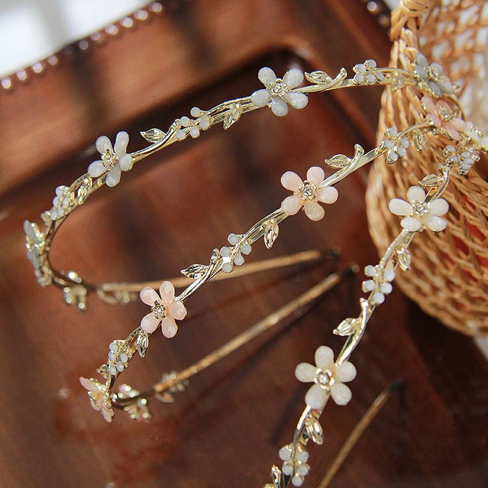 

Женские украшения, розовая модная повязка для волос с бриллиантами, аксессуары для волос, головной убор с цветами, обруч из цинкового сплава на голову