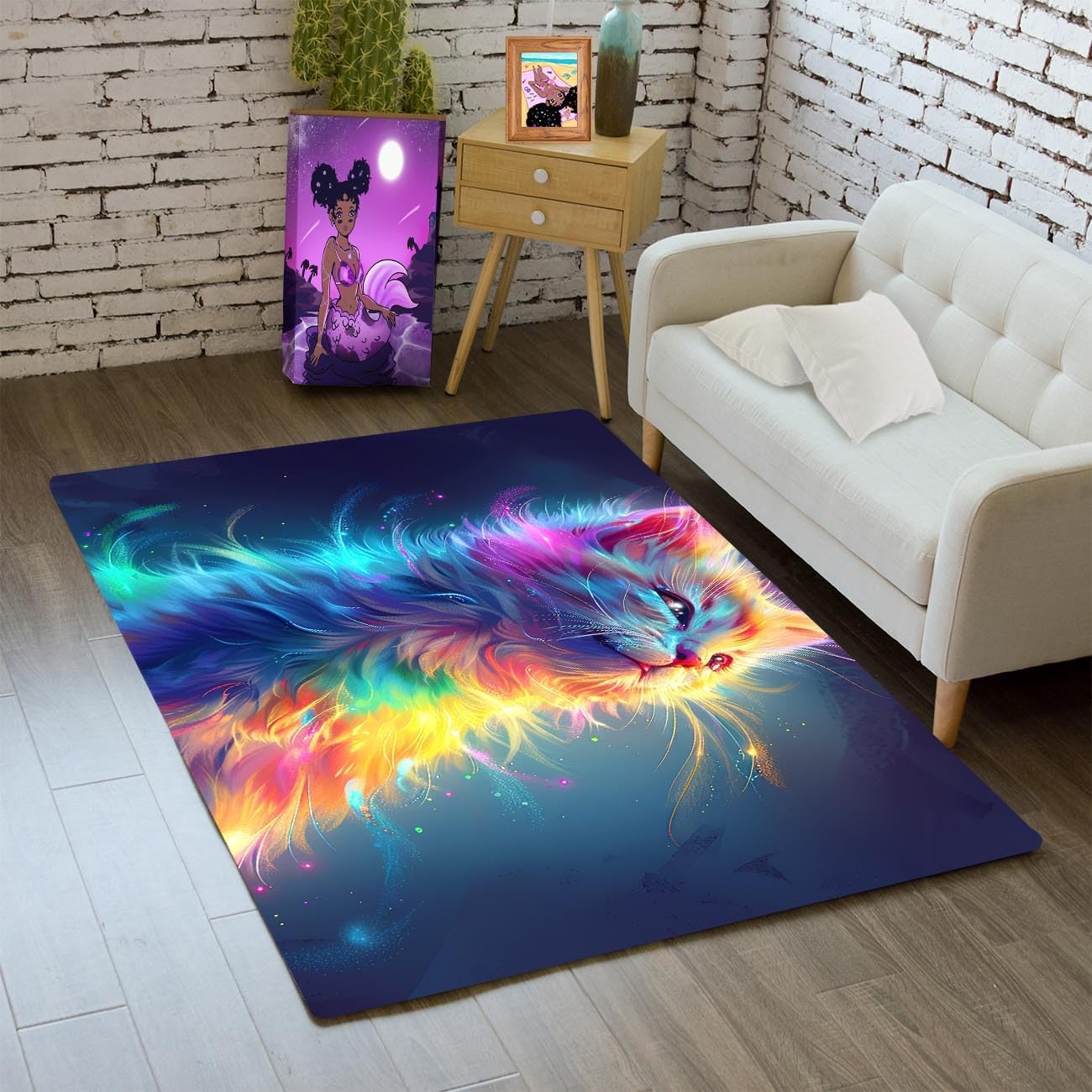 

Cat Rug for Bedroom Living Room Cute Cat Rugs Room Decor for Boys Girls Kids Carpet Lovely Animal Print Carpet Floor Mats 60x90CM