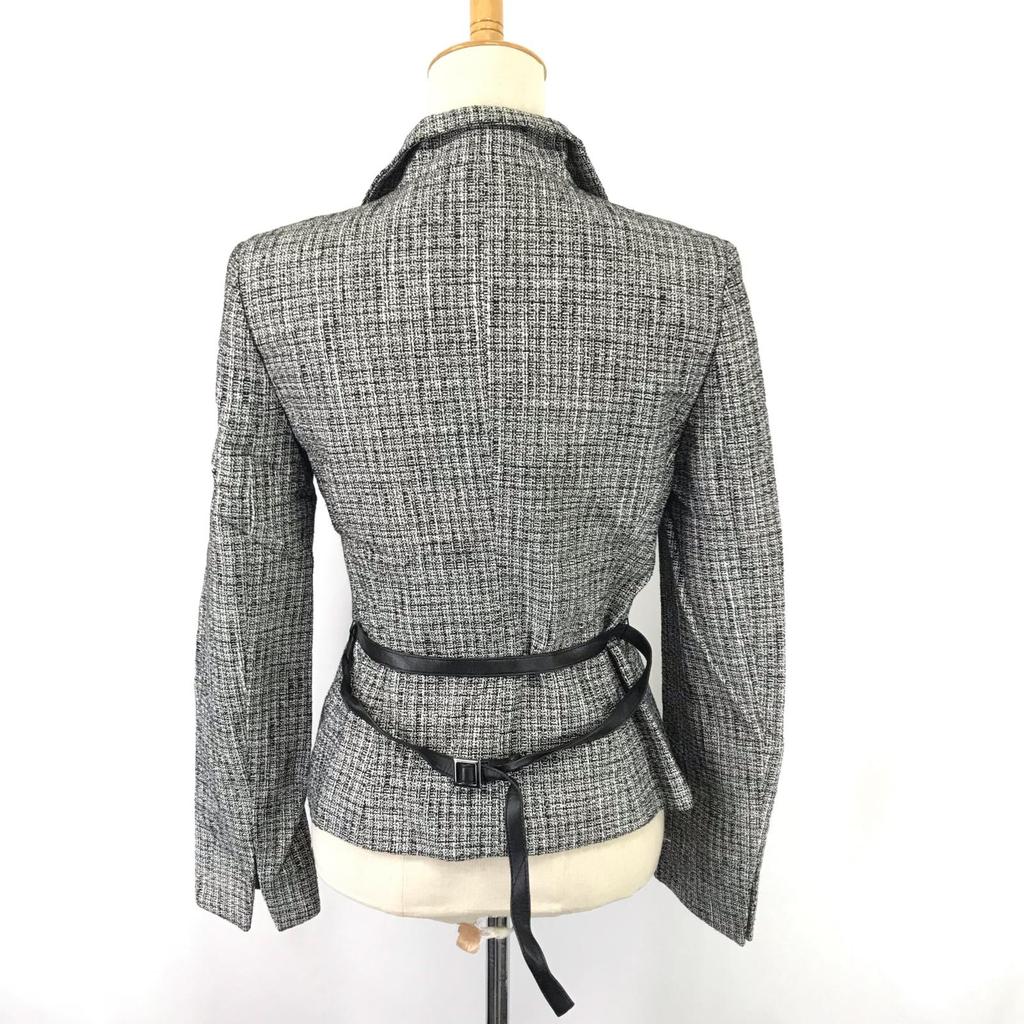 Made In Japan UNTITLED Tailored Jacket 2 M Women White×Black Tweed Fully Lined(USED)