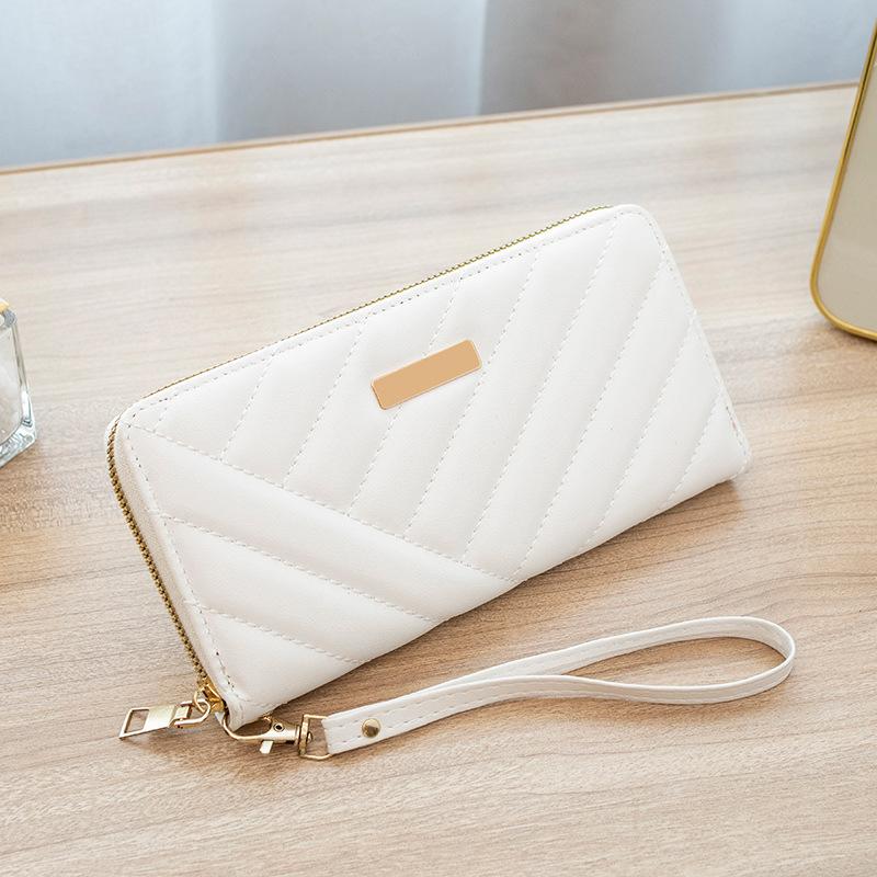 

Women s long single-pull wallet, new twill embroidered iron sheet, clutch change bag, and a casual bag. белый