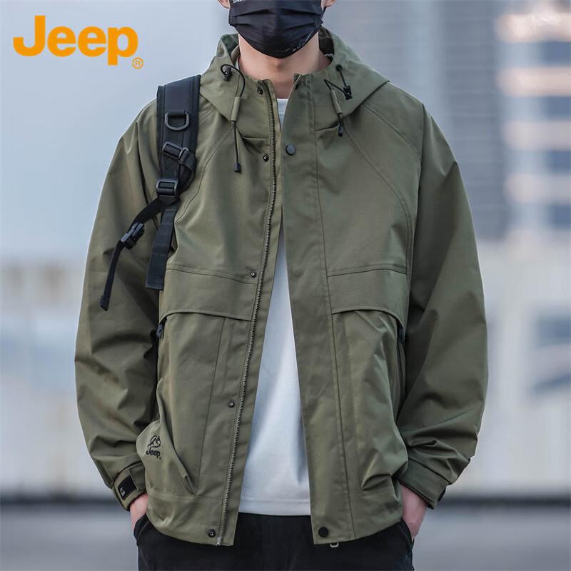 

Jeep Men s Autumn/Winter Hooded Workwear Jacket 2XL