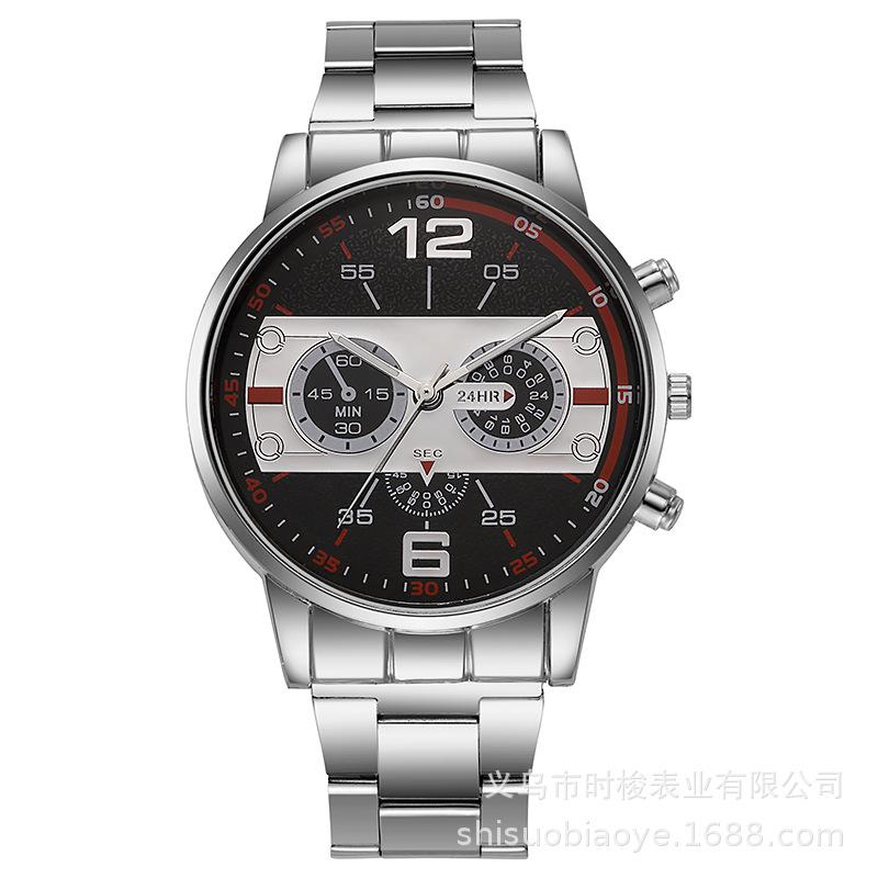  Luxury Fashion Mens Stainless Steel Quartz Wristwatch for Men Business Casual Watch Best Gifts Clock for Husband,Family,Friend