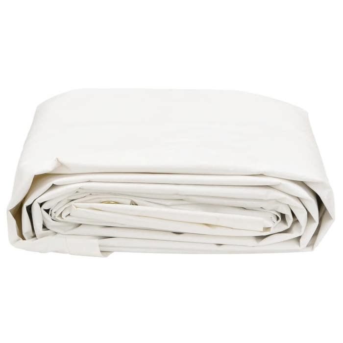 VidaXL Bâche, Couverture de Toit avec Oeillets Métalliques, Bâche de Protection Résistante aux UV Jardin Extérieur, Blanc 156068