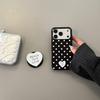 Polka Dot Heart Stand Case for Apple iPhone 15/16 Pro/17 Pro Max - Drop-Proof