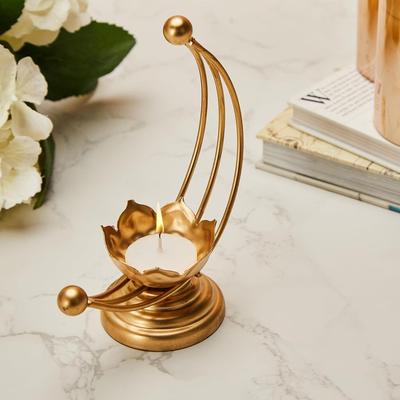 Designer Metal Tealight Candle Holder for Home Décor & Gifting, Gold
