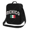 Mexico Letters Designed Flag Lunch Bag with Adjustable Shoulder Strap Reusable Thermal Bento Tote for Work Picnic Beach