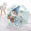 Cartoon Snowman Pattern, Automatic Folding Umbrella, Portable and Foldable Design, 8 Ribs, a Christmas or Birthday Gift.