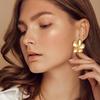 Bobisty Clip On Earrings for Women Trendy Non Piercing Flower Dangle Floral Earring 14K Gold Plated Lightweight Earrings Jewelry