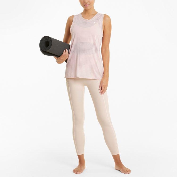 PUMA Studio Yoga Series Tank Tops Women's Light Pink Straight Fit 520225-27