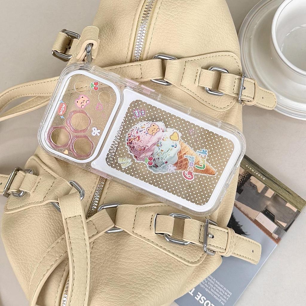 iPhone 15 Case: Gilded Ice Cream Cone Lens Holder (16 Pro Max & 17 Pro Compatible)