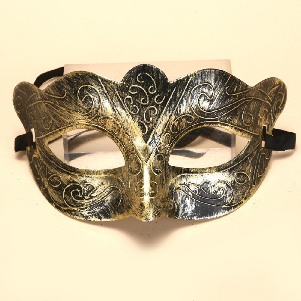 

Retro Half-Face Party Masks Antique Silver Gold Burnished Finish Halloween Mask Masquerade Mask Unisex