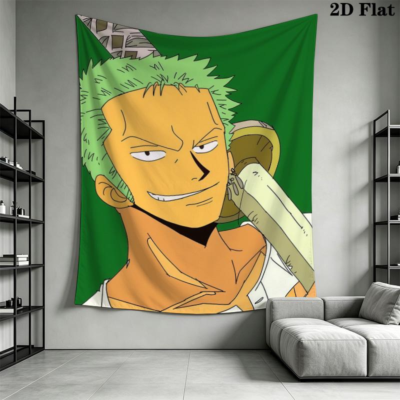 Roronoa Zoro Wall Tapestry Aesthetic Wall Hanging Printed Fabric Blanket Decorative Tapestries For Bedroom Living Room Home Decor