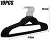 Black Velvet Non-Slip Hangers Shirt Socks Towel Drying Rack Space Saving Jackets Coat Hanger with Tie Organiser Wardrobe Storage