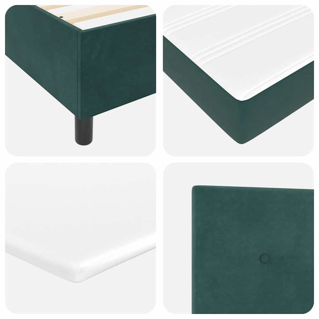 Box Spring Bed with Pillow Dark Green 200 x 80 cm Velvet