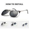 VIVIBEE Oversized Pilot Flip Up Clip On Sunglasses Polarized Men Driving Alloy Frame Big Size Women Aviation Glasses Clips