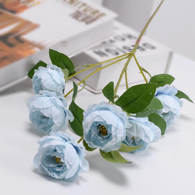 

Искусственные пионы древовидные Поддельные цветы для свадебного украшения На открытом воздухе синий