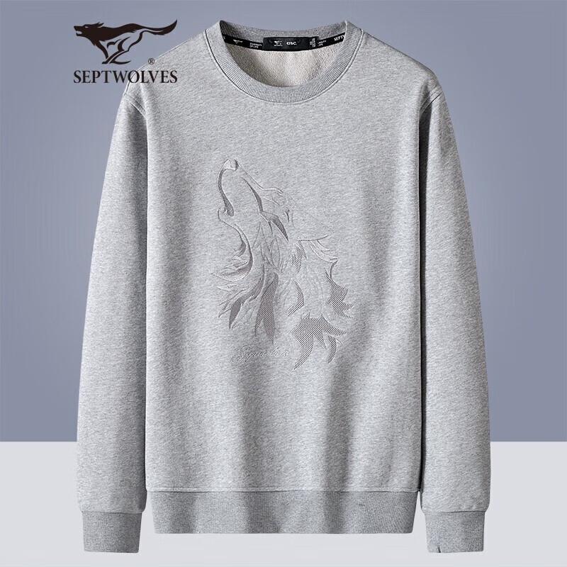 Septwolves Men's Round Neck Pullover Sweatshirt