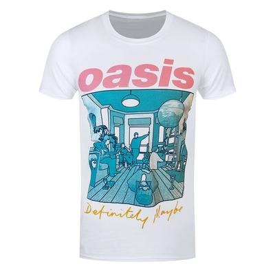 Oasis T-Shirt Definitely Maybe Illustration Noel Liam Gallagher Offiziell Weiß