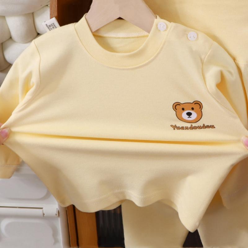 2 ks/sada Podzim Zima Chlapci Dívky Pyžamo Děti Sada Nočního Oblečení Bavlna Silná Polstrovaná Bunda Teplé Oblečení na Volný Čas Sada Spacího Oblečení Dětské Oblečení Pj Sada