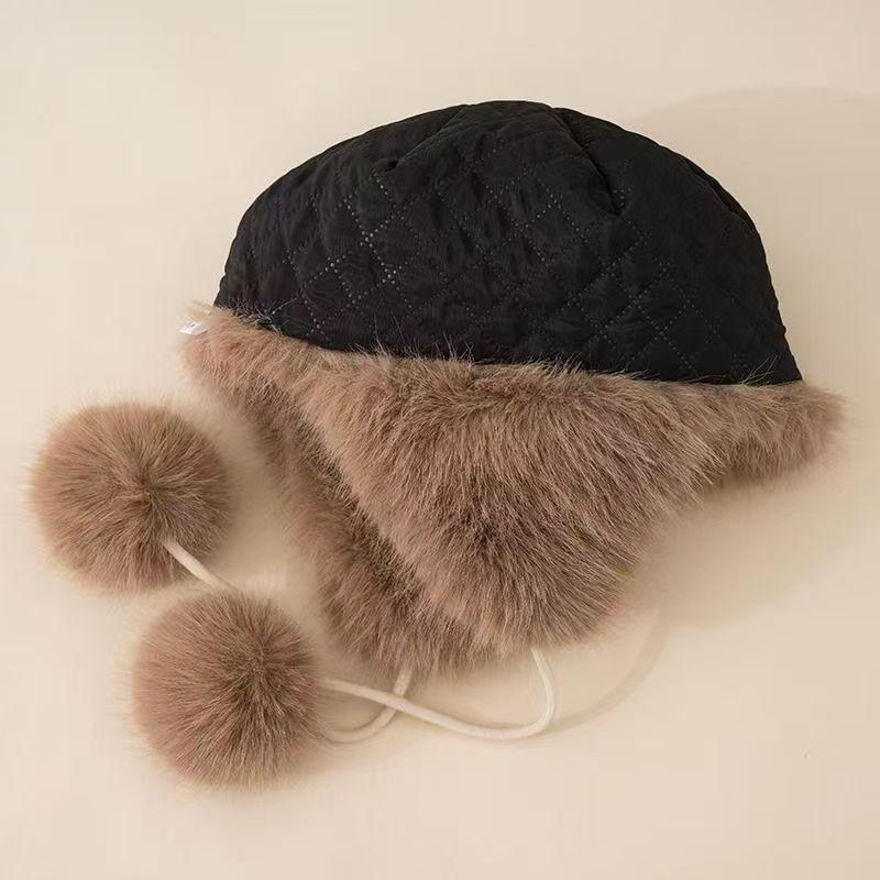 Mishide Faux Fur Raccoon Hat with Tail and Ear Protection - Winter Lei Feng Style