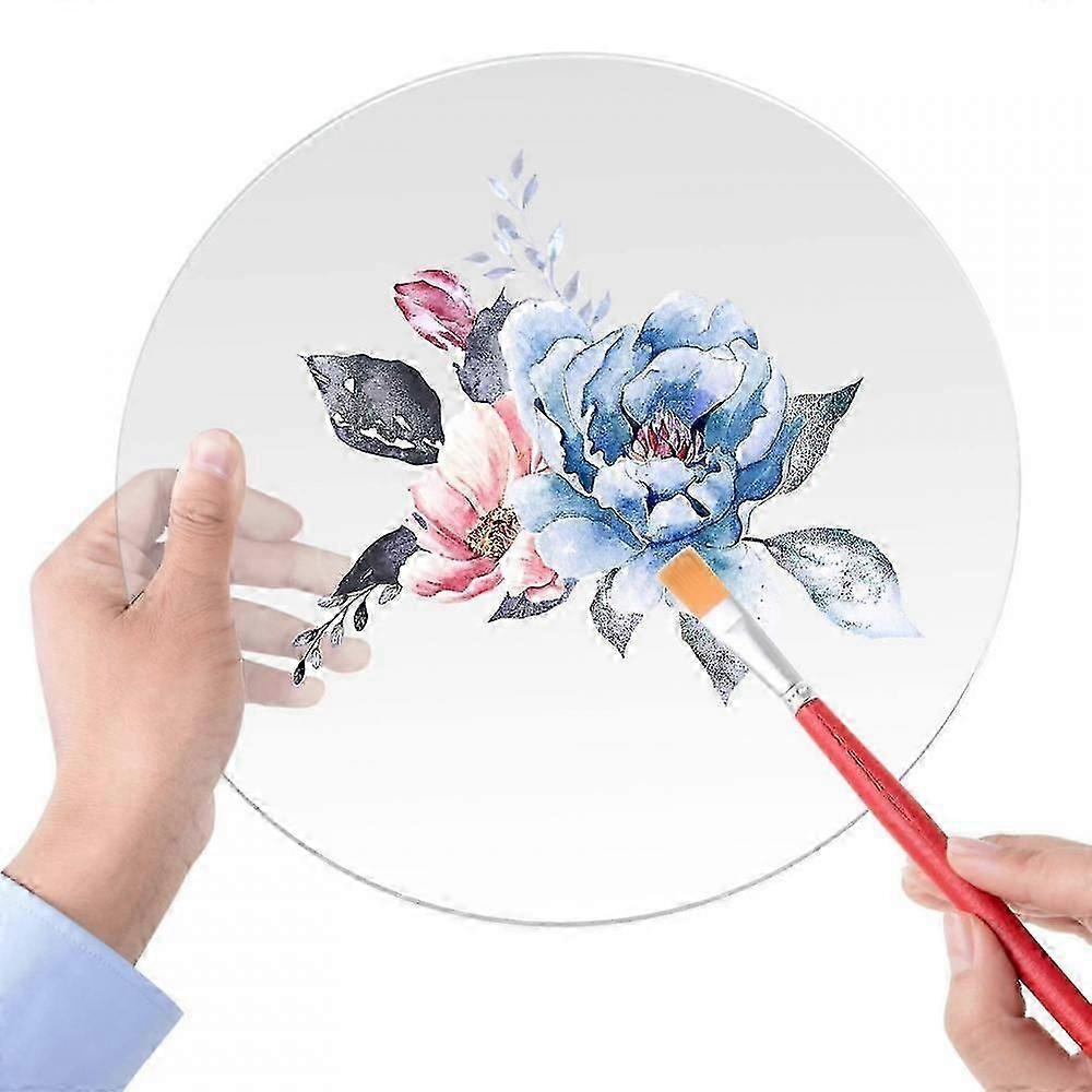2 Pcs Circle Acrylic Sheets Clear Acrylic Plastic Disc Round Acrylic Panel Circle Blanks Sheets Sign PYF